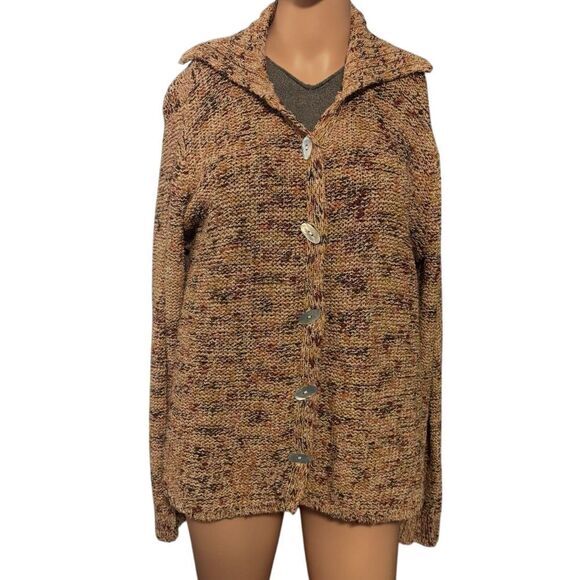 Vintage Large Susan Bristol Multicolor Cardigan Sweater Ramie/Cotton Blend‎ - Picture 1 of 6